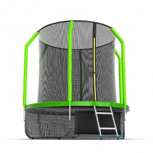 Батут с внутренней сеткой и лестницей Evo Jump Cosmo 6ft Lower net Green