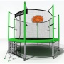 Батут с баскетбольным щитом i-Jump Basket 8ft green