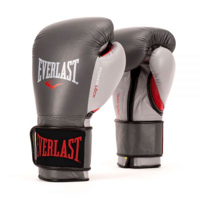 Боксерские перчатки Everlast Powerlock 14oz серые/красные - купить по специальной цене в интернет-магазине "Уют в доме"
