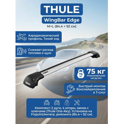 Автомобильный багажник Thule WingBar Edge (на Fixpoint/интегр. рейлинги) Длина дуг M+L - купить по специальной цене в интернет-магазине "Уют в доме"