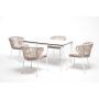 Обеденная группа на 4 персоны со стульями Милан 4SIS «Малага» каркас белый