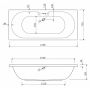 Акриловая ванна прямоугольная симметричная Cezares Calisto-170-75-45