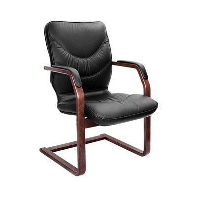 Кресло для посетителей Multi-Office Leeds Wood C кожа - купить по специальной цене в интернет-магазине "Уют в доме"