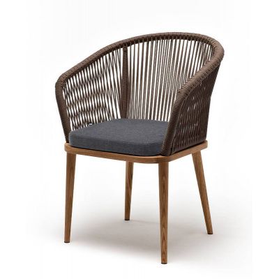 Табурет 4SIS "Марсель" роуп темно-серый круглый, ткань темно-серая 027 - купить по специальной цене в интернет-магазине "Уют в доме"