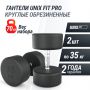 Гантель UNIX Fit PRO круглая обрезиненная 35 кг, 2 шт