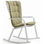 Кресло-качалка пластиковое с подушкой Nardi Folio белый, зеленый