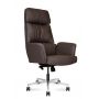 Кресло офисное Norden Bonno / коричневая кожа/алюминевая база