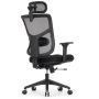 Кресло Falto STAR OFFICE ERGO 3 (3D поясничный упор,3D подлокотни 5D подголов, сетка, ткань, черный) STE-MF01-BK-5D