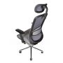 Кресло офисное Norden Cosmo black серая сетка, серая ткань