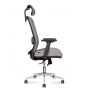 Кресло офисное Norden Cosmo black серая сетка, серая ткань