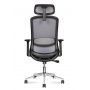 Кресло офисное Norden Cosmo black серая сетка, серая ткань