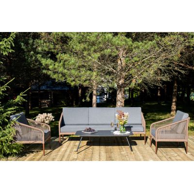 Лаунж-зона 4SIS Канны 5-местная плетеная, роуп коричневый - купить по специальной цене в интернет-магазине "Уют в доме"