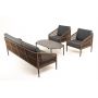 Лаунж-зона 4SIS Канны 5-местная плетеная, роуп коричневый