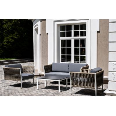 Лаунж-зона 4SIS Касабланка плетеная из роупа 4-местная, цвет серый - купить по специальной цене в интернет-магазине "Уют в доме"