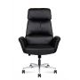 Кресло офисное Norden Bonno, черная кожа, алюминиевая база