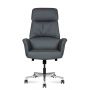 Кресло офисное Norden Bonno, серая кожа, алюминиевая база