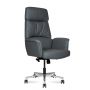 Кресло офисное Norden Bonno, серая кожа, алюминиевая база