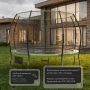 Батут каркасный Scholle 300см (10фут), SCHOLLE, JUMPER, с защитной сеткой и лестницей, зеленый