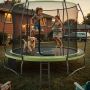 Батут каркасный 360 см (12 фут) Scholle JUMPER, с защитной сеткой и лестницей, зеленый