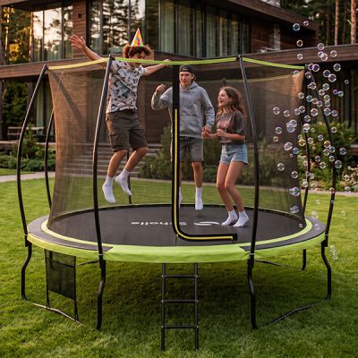 Детский батут Scholle JUMPER, с защитной сеткой и лестницей, зеленый - купить по специальной цене в интернет-магазине "Уют в доме"