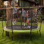 Батут каркасный 420см (14фут) Scholle JUMPER, с защитной сеткой и лестницей, зеленый