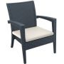 Кресло пластиковое плетеное с подушкой Siesta Contract Miami Lounge Armchair