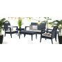 Кресло пластиковое плетеное с подушкой Siesta Contract Miami Lounge Armchair