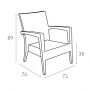 Кресло пластиковое плетеное с подушкой Siesta Contract Miami Lounge Armchair
