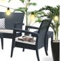 Кресло пластиковое плетеное с подушкой Siesta Contract Miami Lounge Armchair