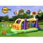 Надувной батут с горкой Happy Hop 9063 «Полоса препятствий»