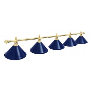 Лампа с плафонами для бильярдной Fortuna Billiard Equipment Prestige Golden Blue 5 плафонов